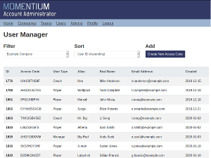 Momentium Account Administrator Screenshot